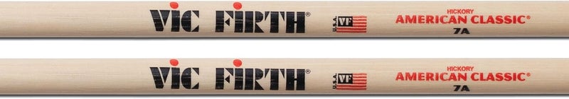 Vic Firth American Classic 7A Drumsticks - Wood Tip, Teardrop Shape, Ideal for Jazz - Image 4
